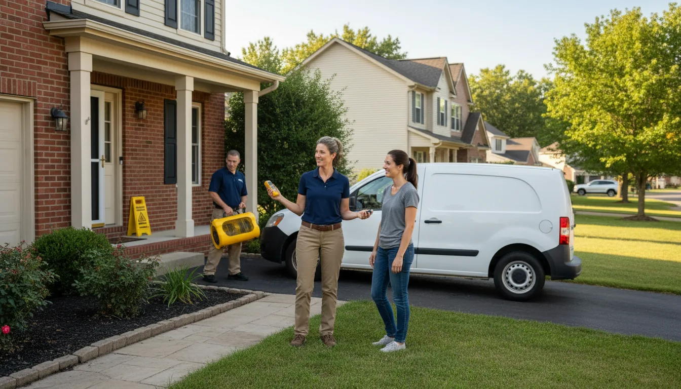 Residential water damage restoration in Prairie City, IL